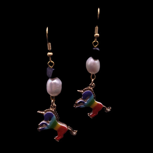 Lurue Rainbow Unicorn Earrings