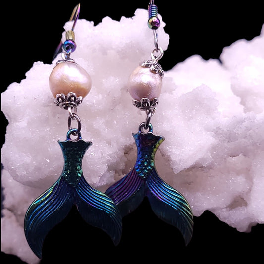 Aurora Mermaid Tail Earrings